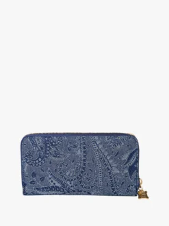 Laura Biagiotti Portafoglio da donna in tessuto effetto jeans - blu scuro