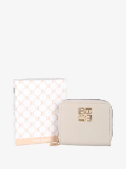 Laura Biagiotti Portafoglio mini da donna zip e logo - sabbia