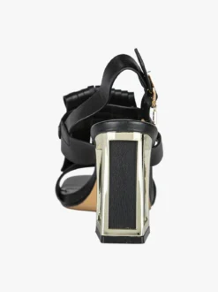 Laura Biagiotti Sandali donna con nappine e tacco a trapezio - nero