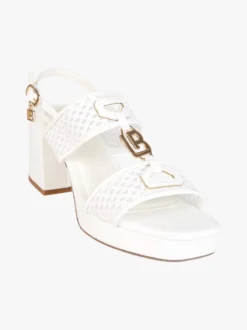 Laura Biagiotti Sandali donna con tacco e plateau - bianco