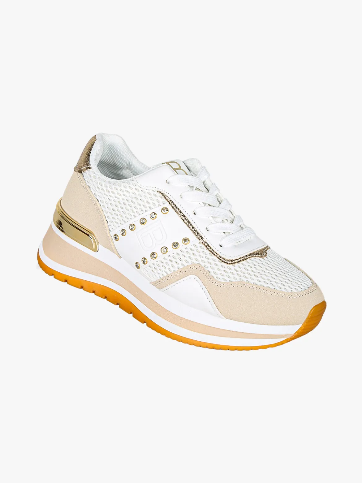 Laura Biagiotti Sneakers donna con paltform e strass - beige