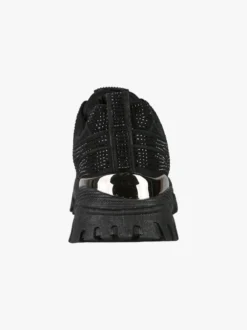 Laura Biagiotti Sneakers donna con strass e suola alta - nero