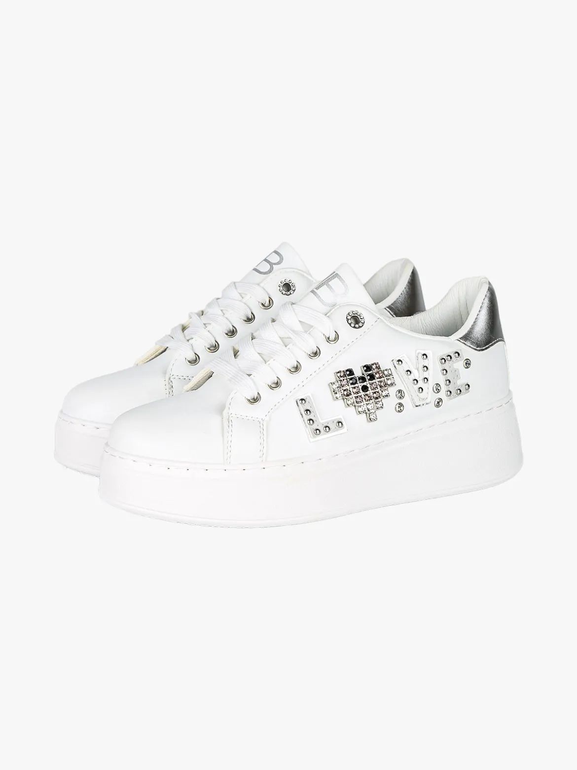 Laura Biagiotti Sneakers donna gioiello con platform - argento