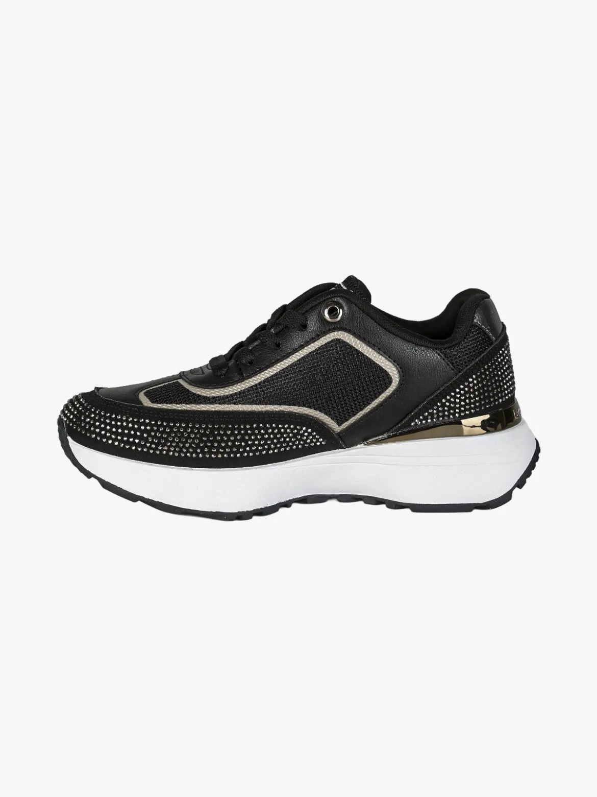 Laura Biagiotti Sneakers donna stringata con micro borchie - nero