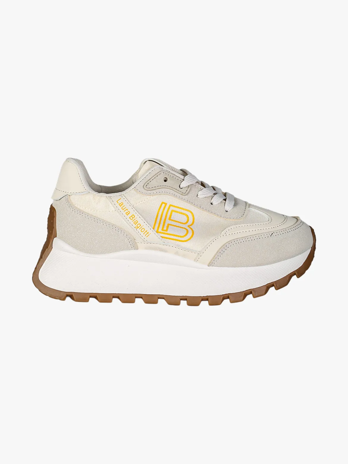 Laura Biagiotti Sneakers donna stringate con platform - beige