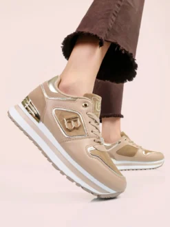 Laura Biagiotti Sneakers donna stringate con platform - cammello