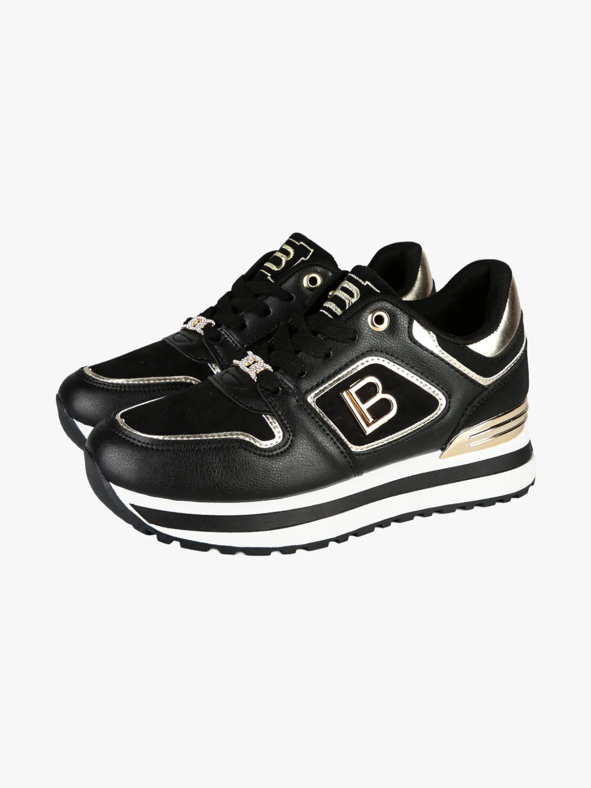 Laura Biagiotti Sneakers donna stringate con platform - nero