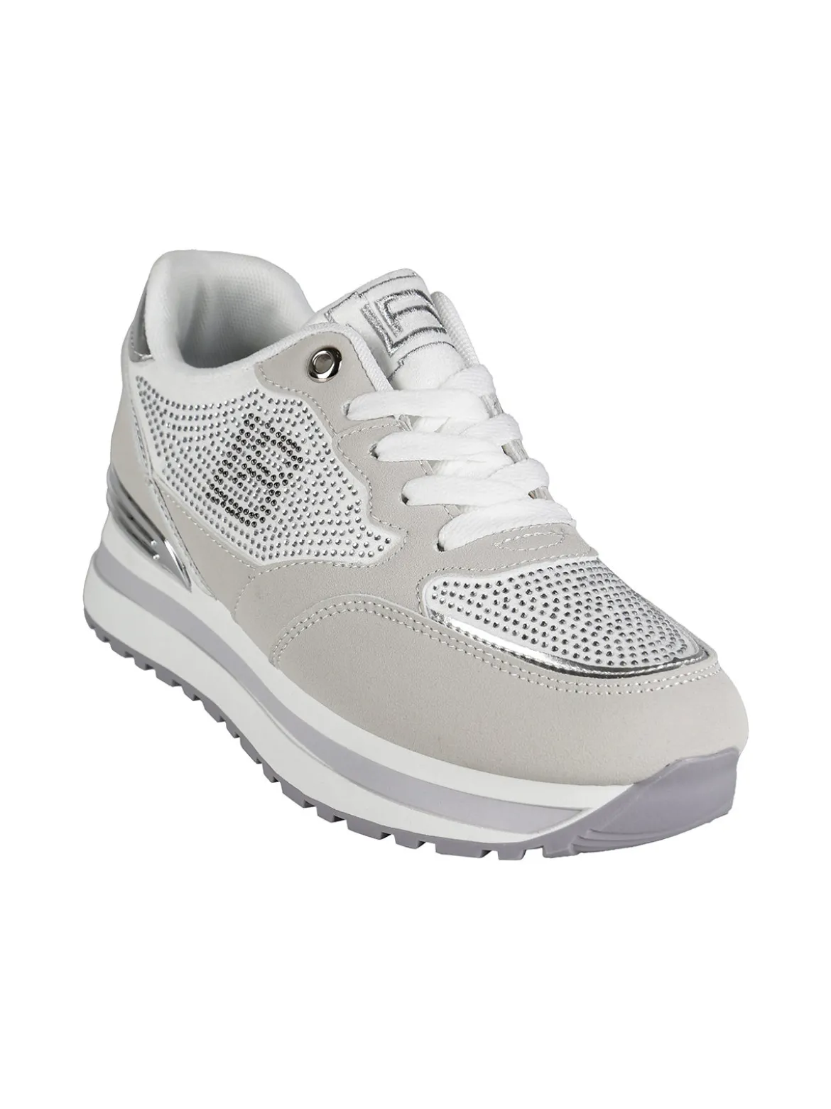 Laura Biagiotti Sneakers donna stringate con strass e platform