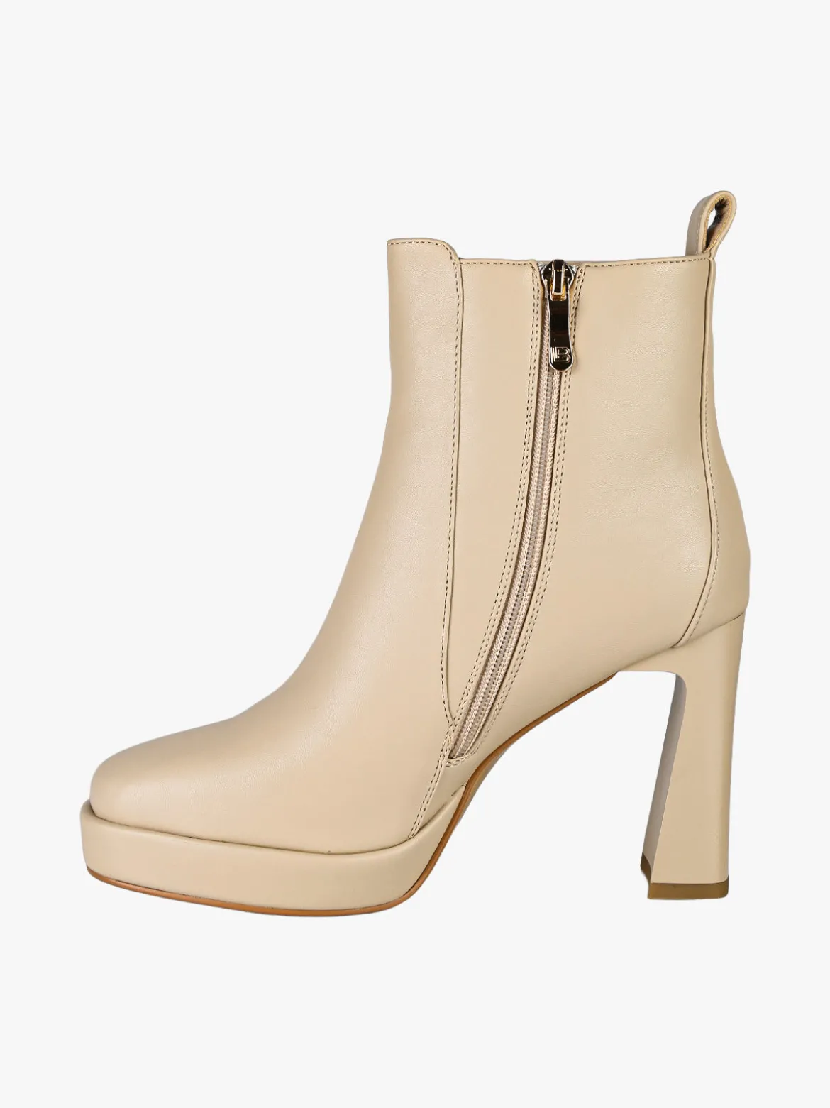 Laura Biagiotti Stivaletti donna con tacco largo e plateau - beige