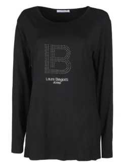 Laura Biagiotti T-shirt donna a maniche lunghe con strass