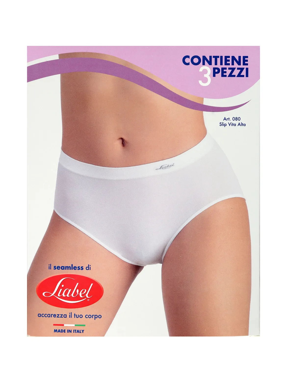 Liabel Confezione da 3 slip donna a vita alta in microfibra - bianco