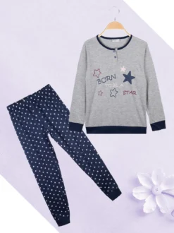 Liabel Pigiama lungo 2 pezzi con stelle