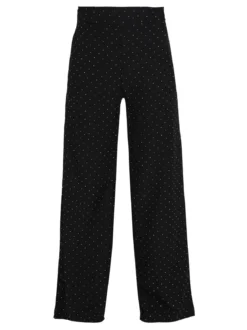 Lisa Style Pantaloni donna a gamba larga con strass