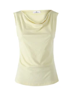 Lissimo Top donna in viscosa con scollo a cascata - giallo
