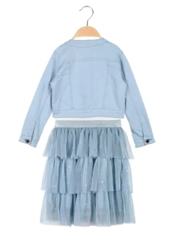 Lollitop Completo da bambina 3 pezzi con giacca in jeans e gonna in tulle