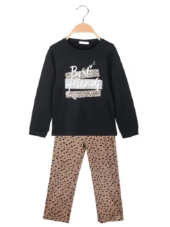 Lollitop Completo da bambina 2 pezzi con pantaloni maculati gamba larga