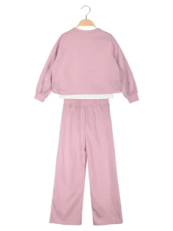 Lollitop Completo tuta da bambina 3 pezzi con pantaloni a gamba larga - rosa