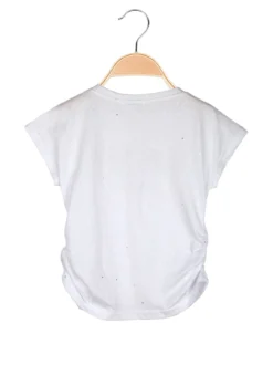 Lollitop T-shirt da ragazza con strass e dettaglio catena sullo scollo
