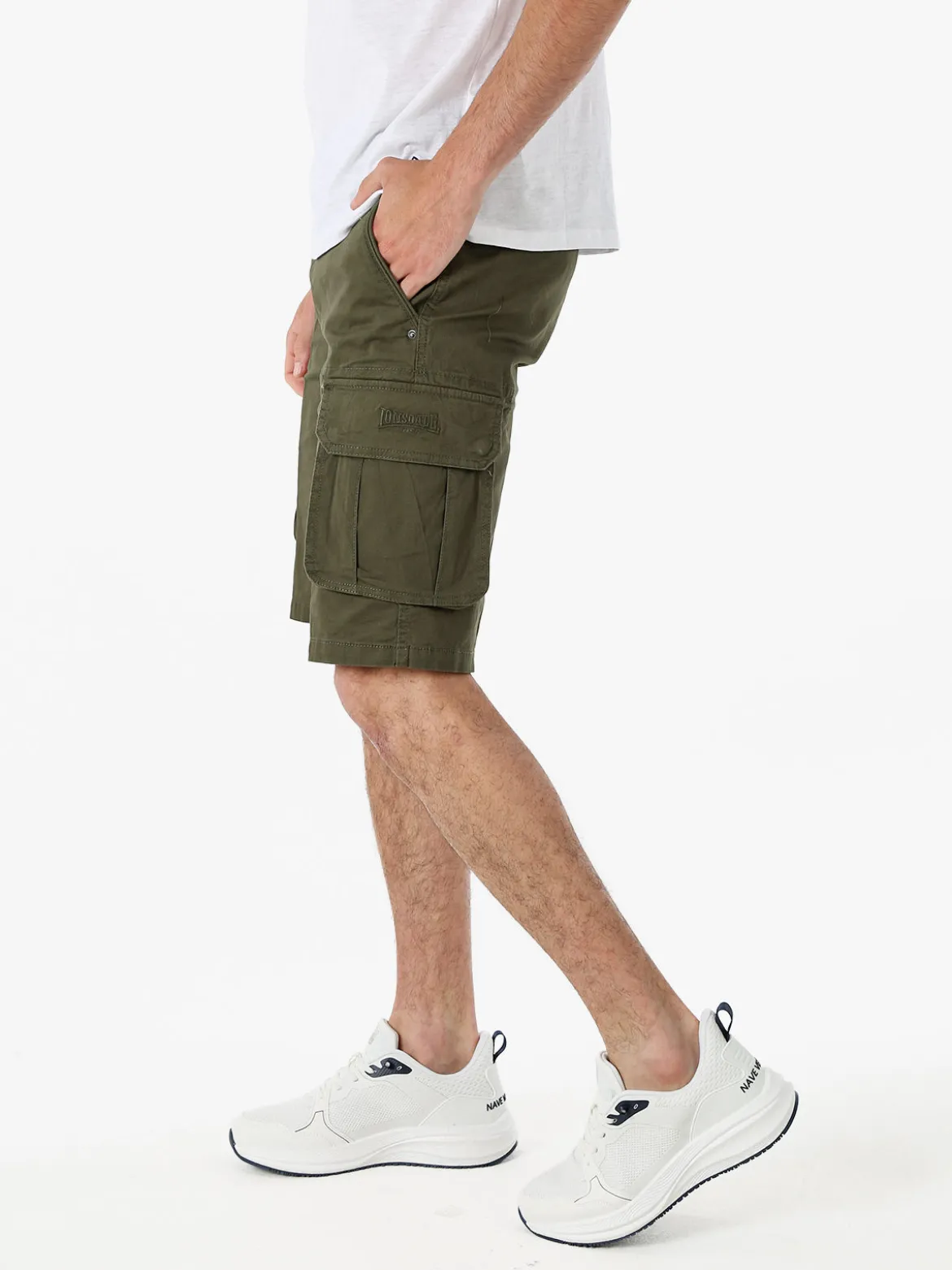 Lonsdale Bermuda cargo da uomo in cotone - militare