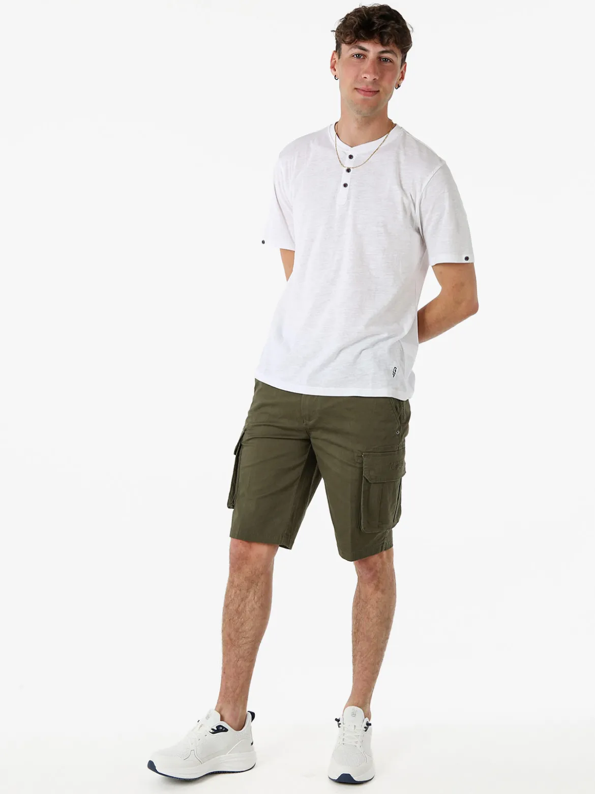 Lonsdale Bermuda cargo da uomo in cotone - militare
