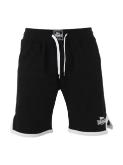 Lonsdale Bermuda sportivi da uomo in cotone con logo - nero