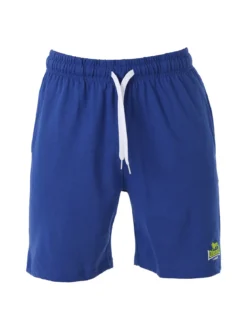 Lonsdale Bermuda sportivi da uomo in misto cotone con coulisse e logo - blu