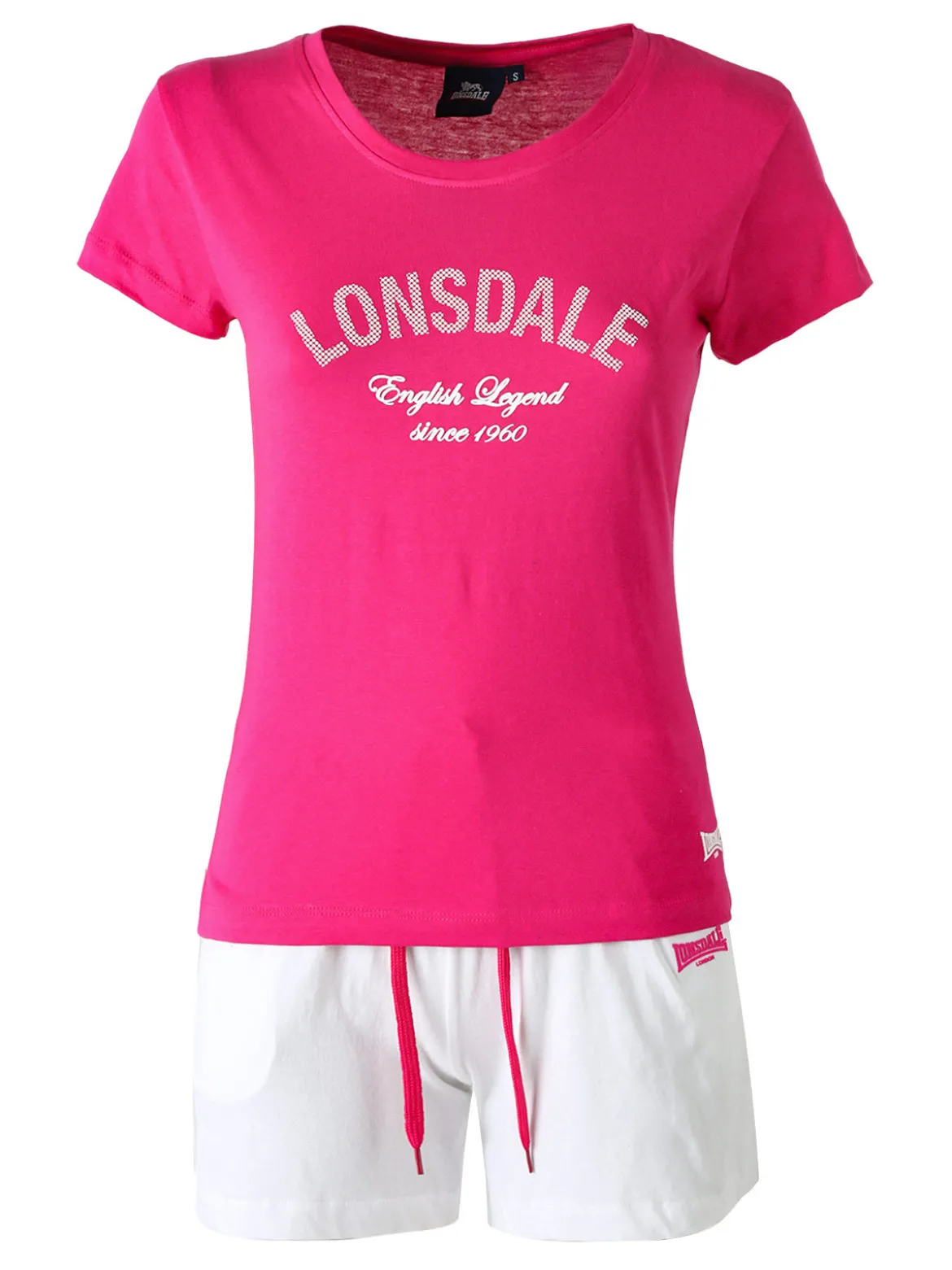 Lonsdale Completo corto da donna in cotone - fucsia