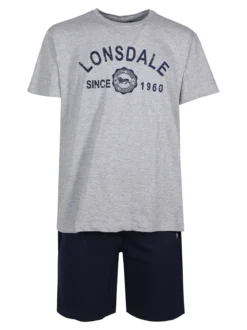 Lonsdale Completo corto da uomo in cotone con scritta