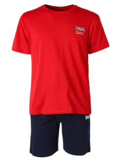 Lonsdale Completo corto da uomo in cotone - rosso