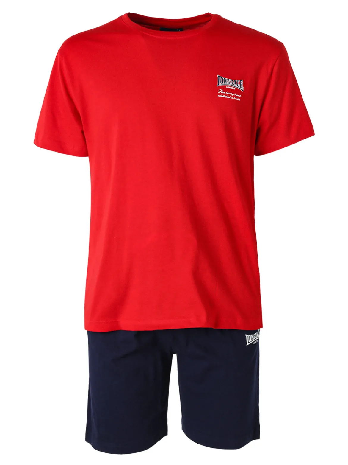 Lonsdale Completo corto da uomo in cotone - rosso