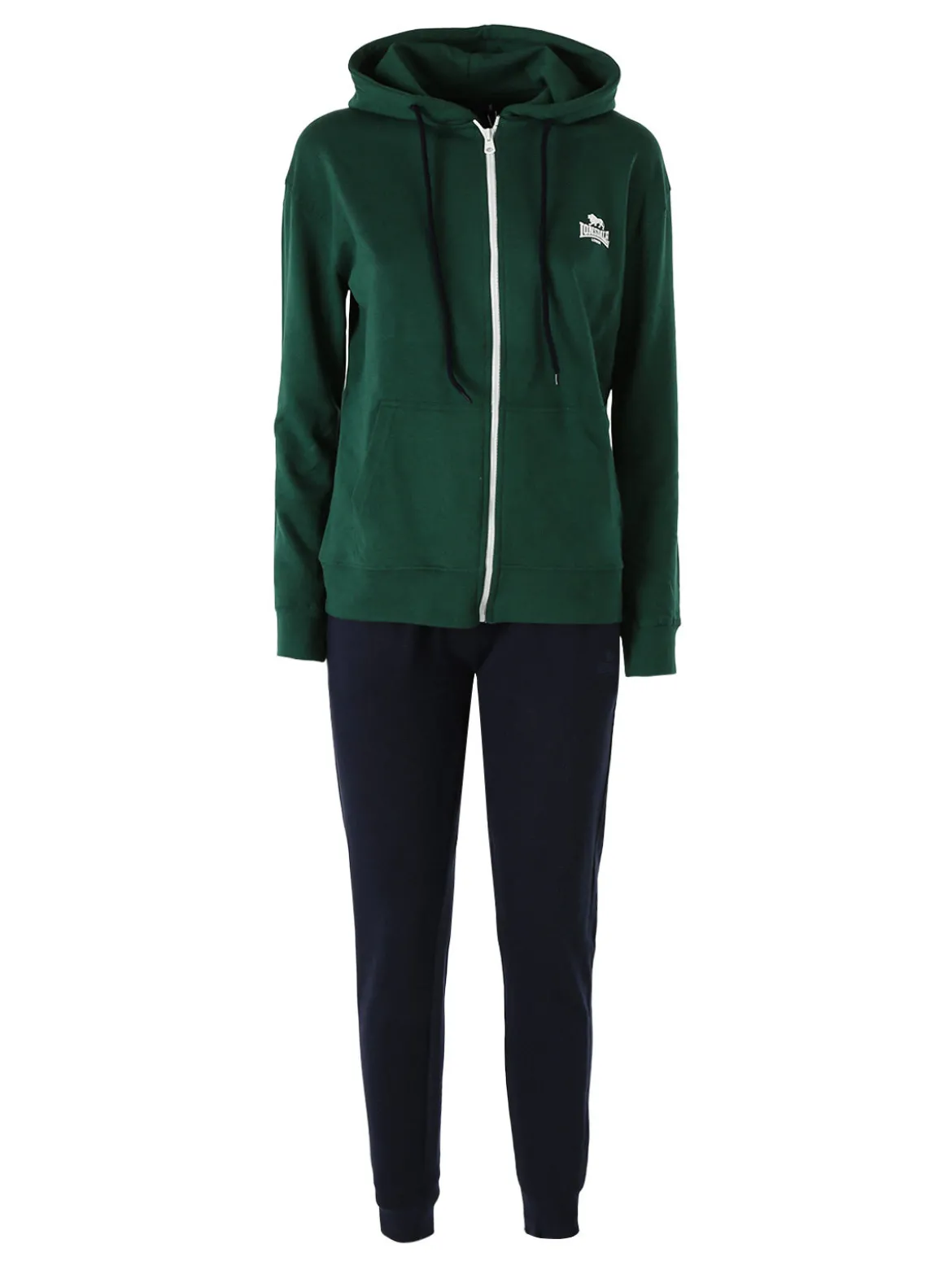 Lonsdale Completo tuta da donna con cappuccio e zip - verde
