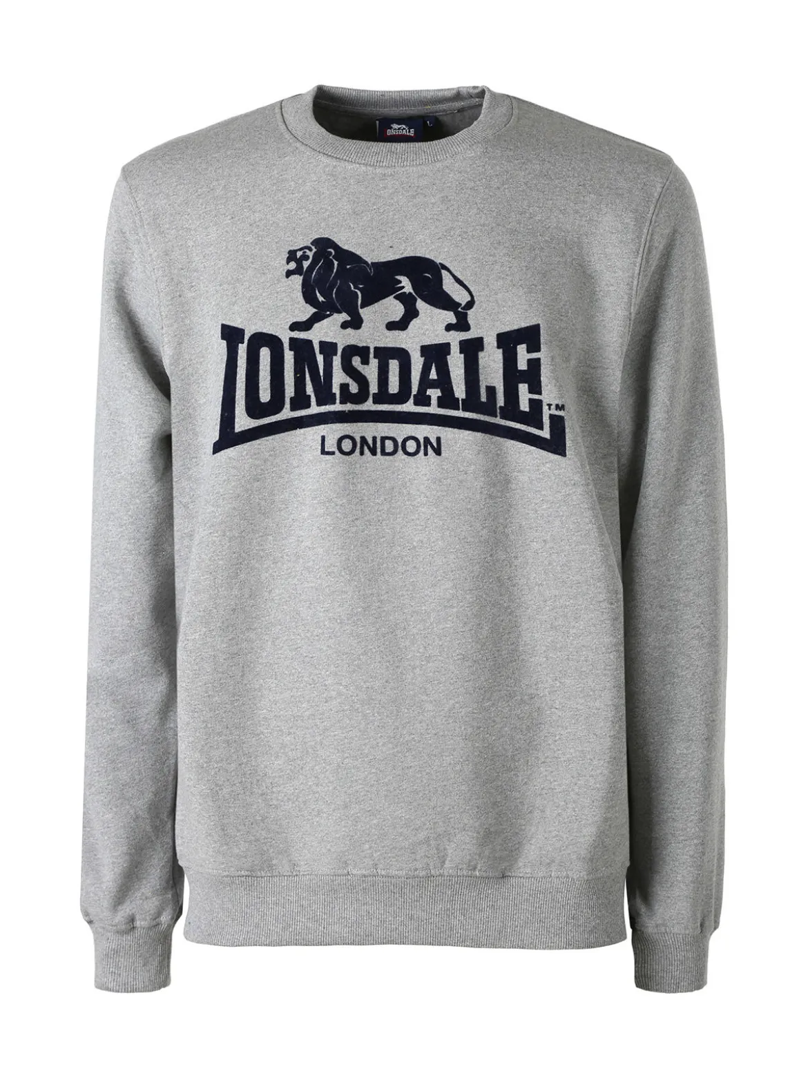 Lonsdale Felpa girocollo da uomo con logo - grigio