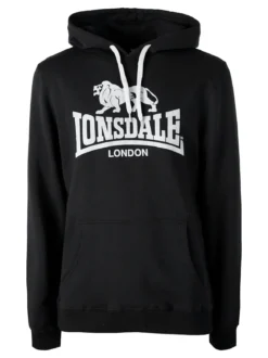 Lonsdale Felpa sportiva da uomo con cappuccio e logo - nero