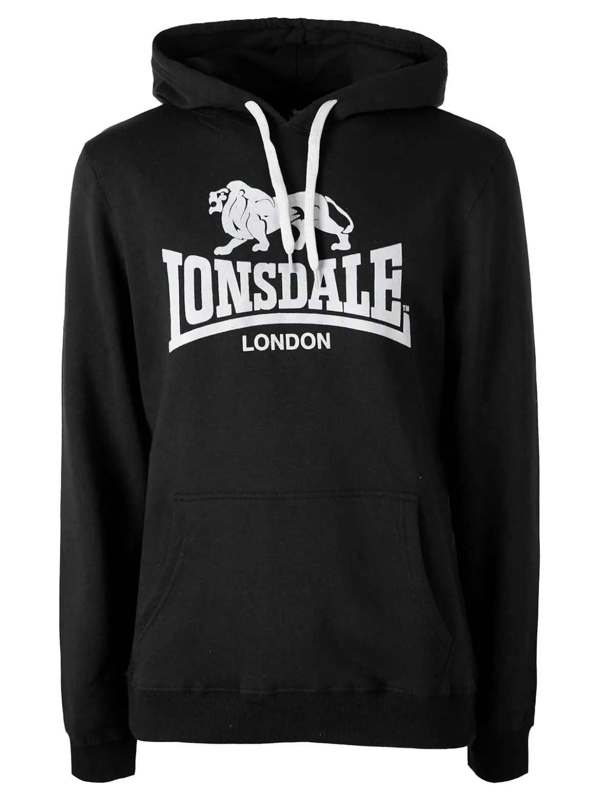 Lonsdale Felpa sportiva da uomo con cappuccio e logo - nero