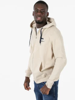 Lonsdale Felpa sportiva da uomo con cappuccio e zip - beige