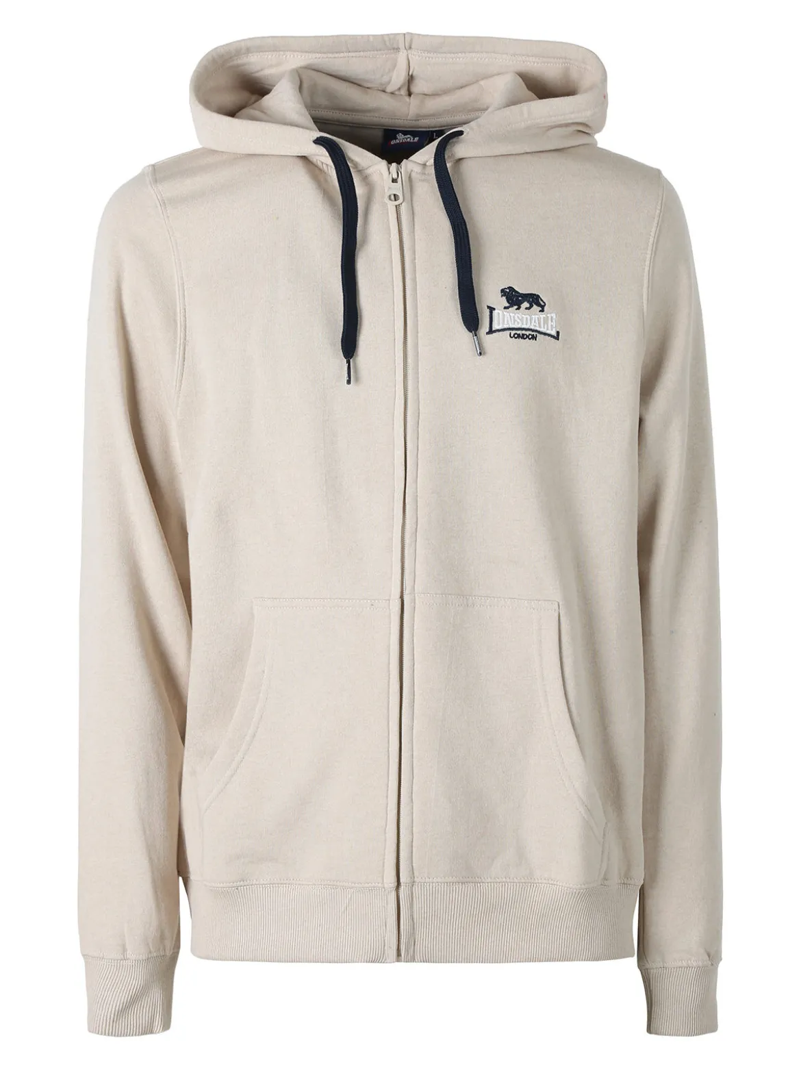 Lonsdale Felpa sportiva da uomo con cappuccio e zip - beige