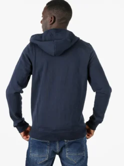 Lonsdale Felpa sportiva da uomo con cappuccio e zip - blu scuro