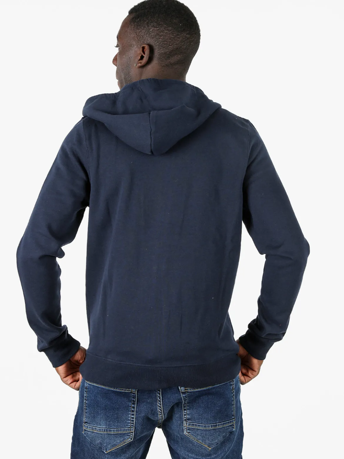 Lonsdale Felpa sportiva da uomo con cappuccio e zip - blu scuro