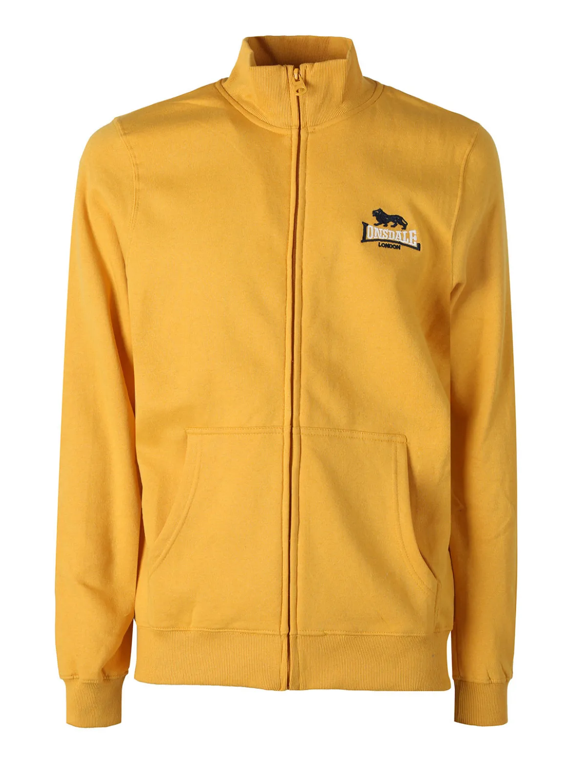 Lonsdale Felpa sportiva da uomo con zip intera - giallo