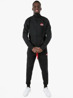 Lonsdale Felpa sportiva da uomo con zip intera - nero
