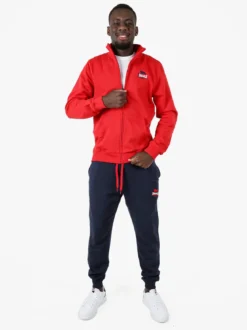 Lonsdale Felpa sportiva da uomo con zip intera - rosso