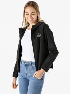 Lonsdale Giacca a vento da donna con cappuccio e zip - nero