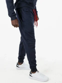 Lonsdale Pantaloni tuta da uomo con coulisse e polsini - blu