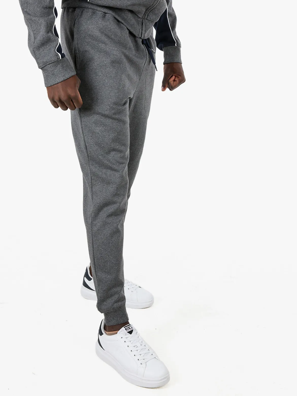 Lonsdale Pantaloni tuta da uomo con coulisse e polsini - grigio