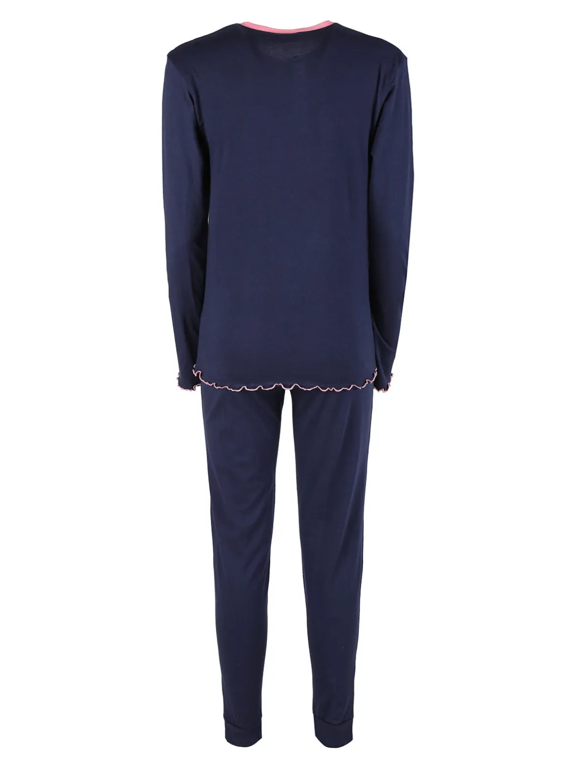 Lonsdale Pigiama lungo da donna in cotone con volant
