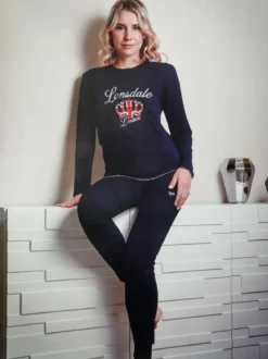 Lonsdale Pigiama lungo da donna misto cotone