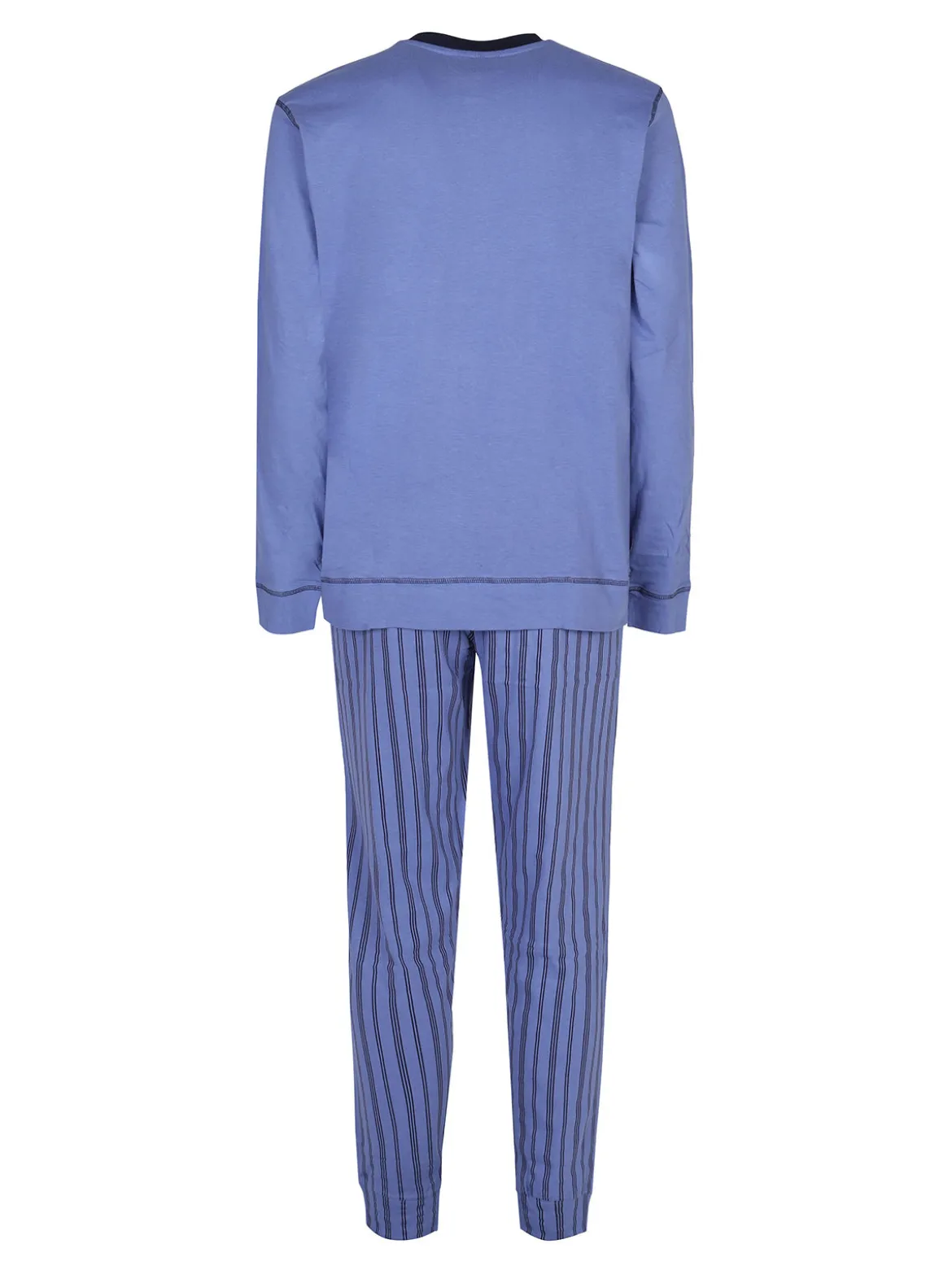 Lonsdale Pigiama lungo da uomo in cotone con pantaloni a righe