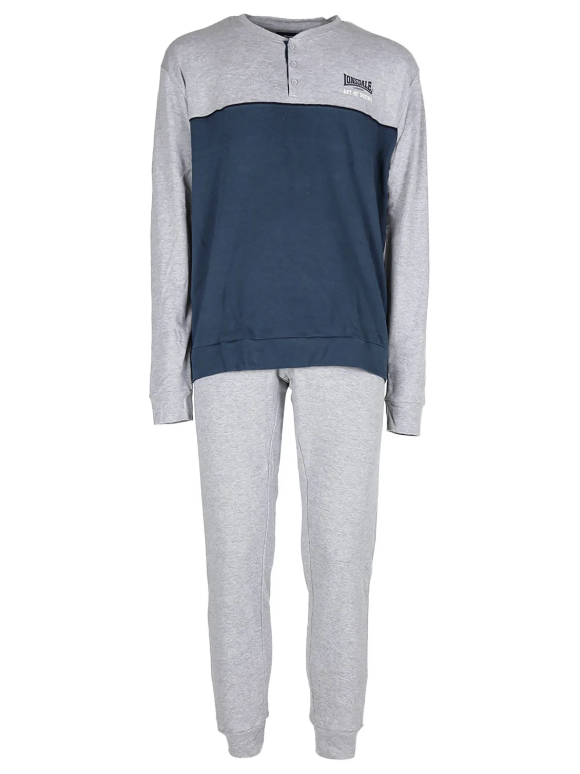 Lonsdale Pigiama lungo da uomo in cotone interlock