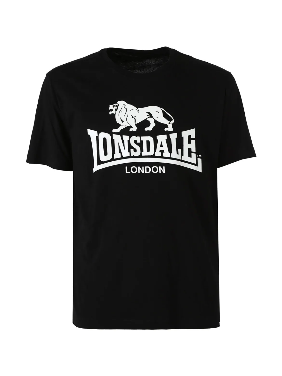 Lonsdale T-shirt da uomo in cotone con maxi stampa logo - nero