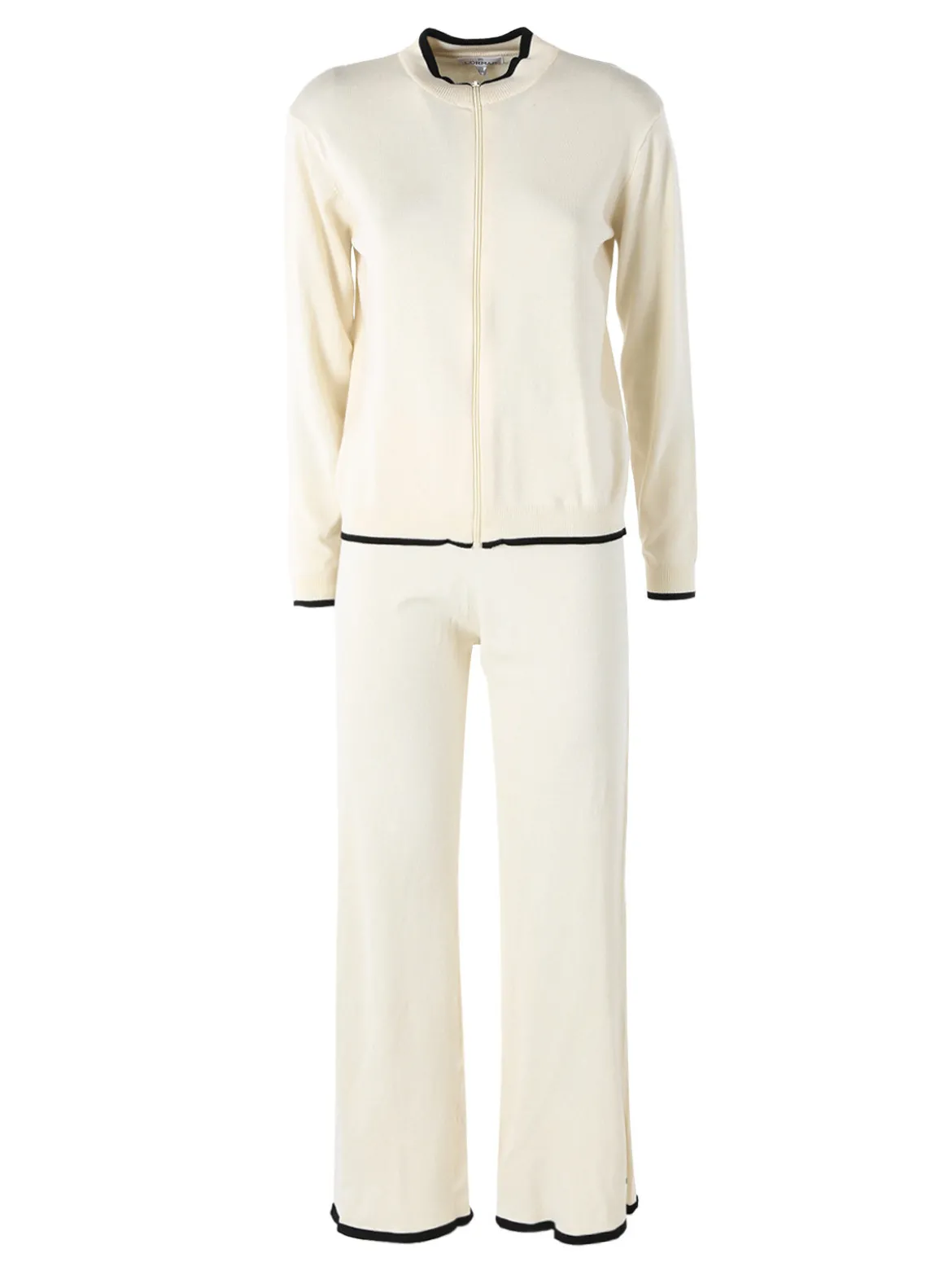 Lormar SELFIE Completo tuta da donna full zip in maglia leggera rasata - panna
